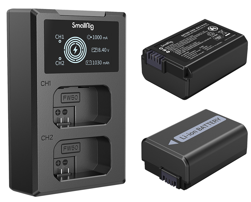 SMALLRIG 3818 NP-FW50 Battery & Charger Kit