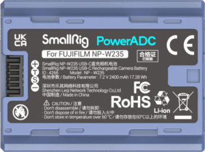 SMALLRIG 4266 Camera Battery USB-C Rechargable NP-W235