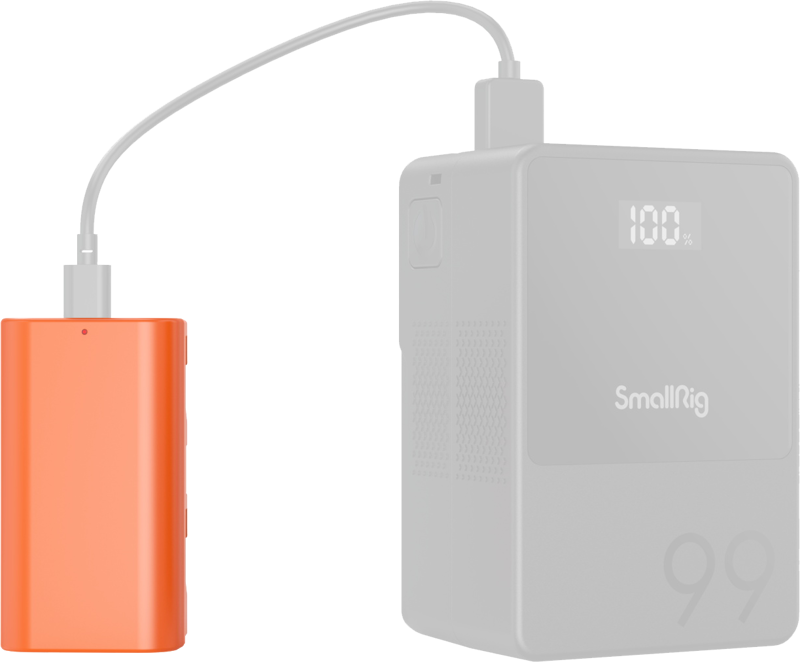 SMALLRIG 4971 NP-F550 USB-C Rechargeable Camera Battery Orange