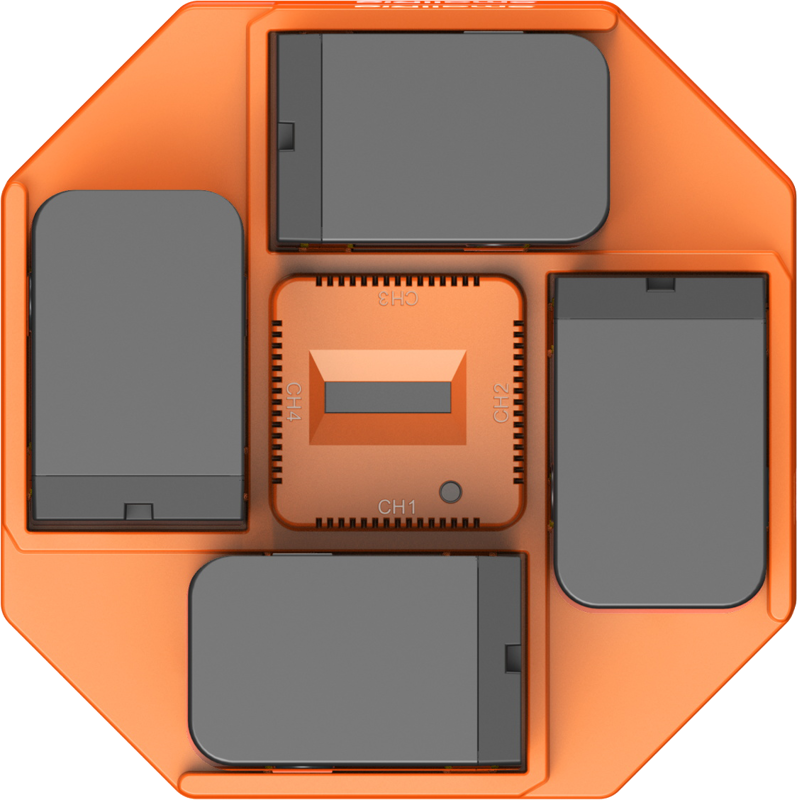 SMALLRIG 4834 NP-F970 4-Channel Camera Battery Charger & 4-Battery Kit