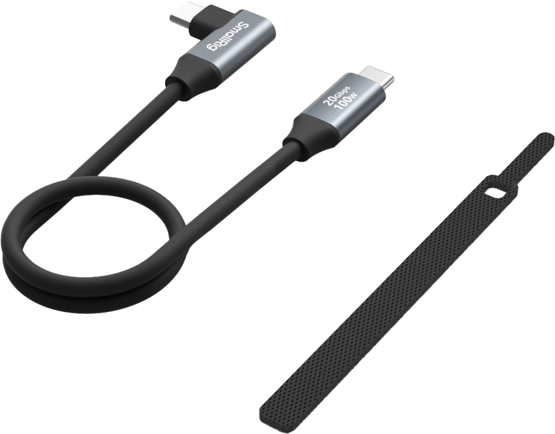 SMALLRIG 4790 USB-C (Straight) to USB-C (Angled) Data Cable 35cm