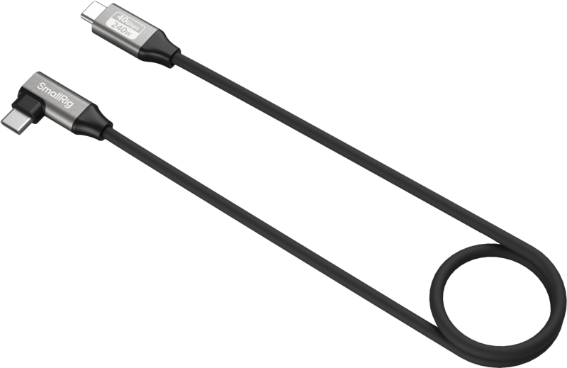 SMALLRIG 5076 USB-C Data Cable (Straight to Angled, 60cm (40Gbps + 240W + 8K)