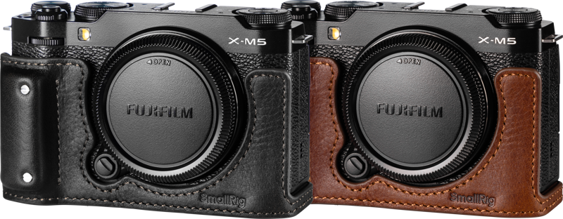 SMALLRIG 4880 Camera Leather Half Case Kit for FUJIFILM X-M5 Brown