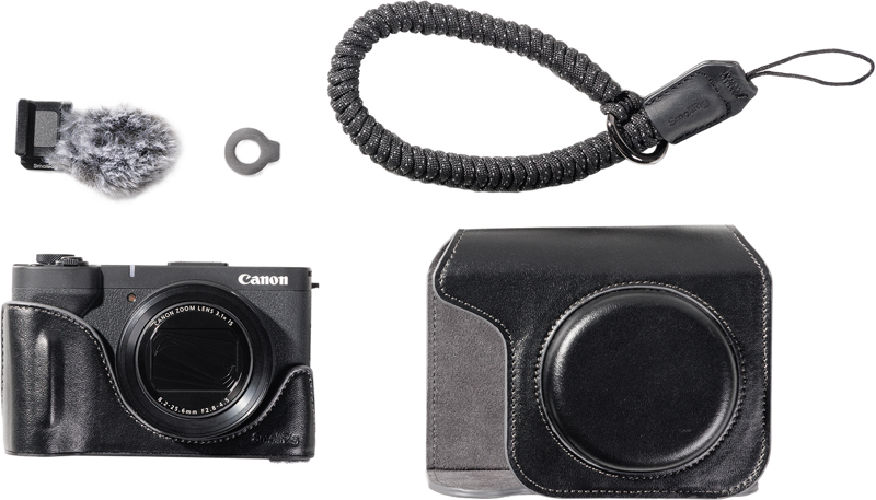 SMALLRIG 5386 Leather Case Kit for Canon PowerShot V1 Black
