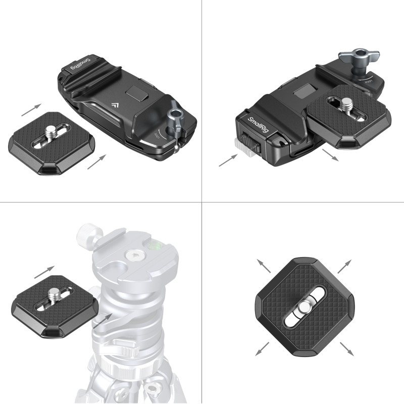SMALLRIG 5053 Camera Clip with Quick Release Mount Plate Kit