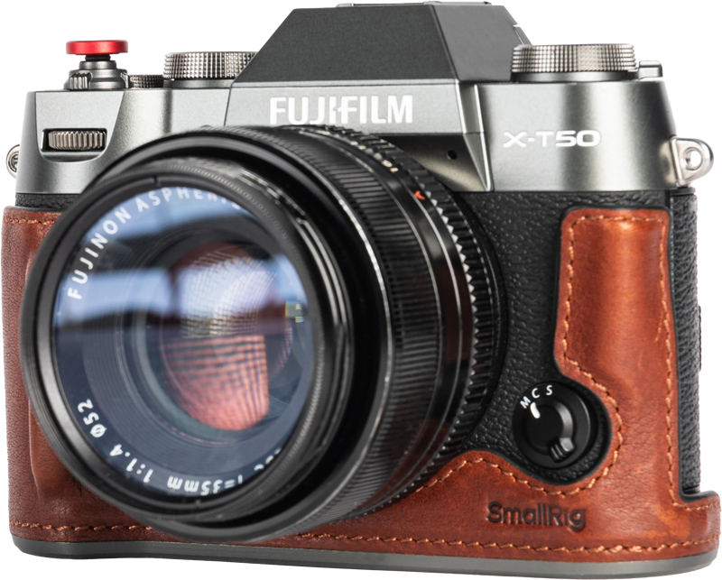 SMALLRIG 4710 Leather Half Case Kit for Fujifilm X-T50 Brown