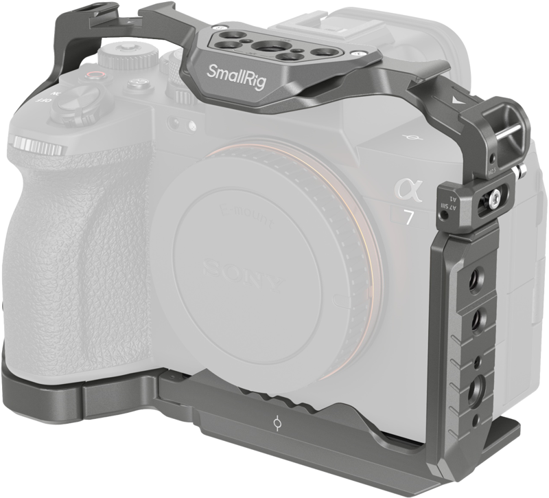 Designed to provide accessory mounts and protect the camera. The patented self-developed quick-release structure (named HawkLock) covers cold shoes