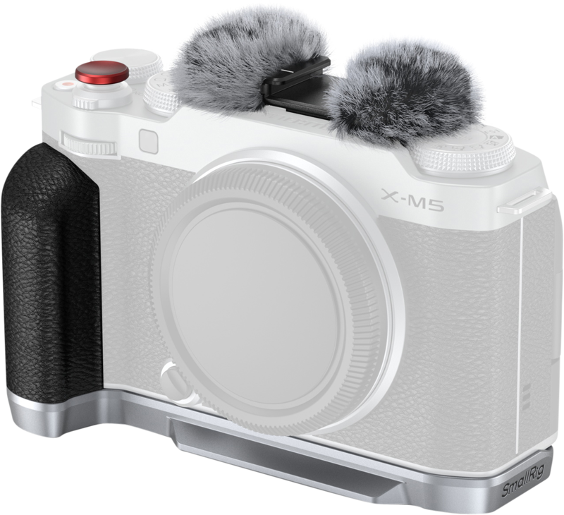 SMALLRIG 4875 L-Shape Mount Plate with Silicone Handle for FUJIFILM X-M5 Sliver