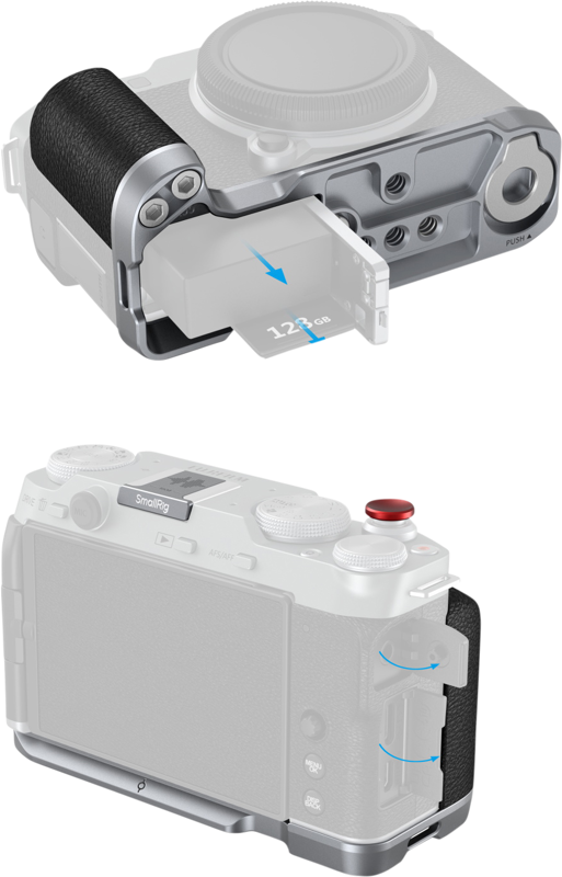 SMALLRIG 4875 L-Shape Mount Plate with Silicone Handle for FUJIFILM X-M5 Sliver