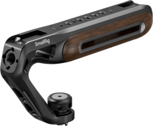 SMALLRIG 5252 Wooden Top Handle with 1/4''-20 and ARRI 3/8''-16 Locating Screw