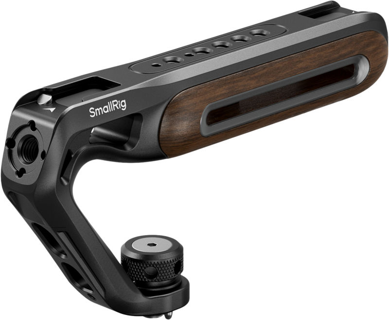 SMALLRIG 5252 Wooden Top Handle with 1/4''-20 and ARRI 3/8''-16 Locating Screw