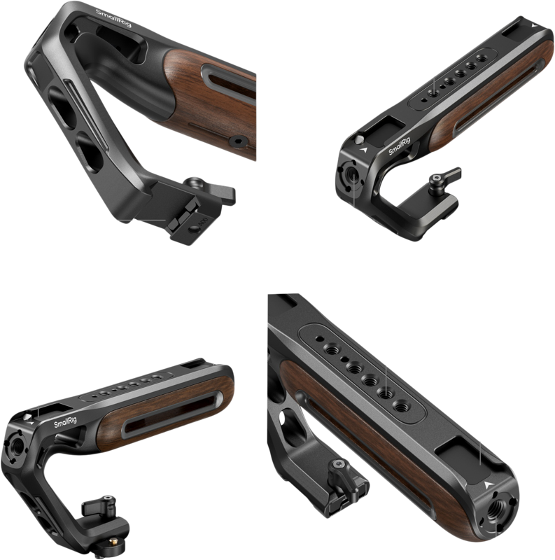 SMALLRIG 5251 Wooden Top Handle with NATO Clamp