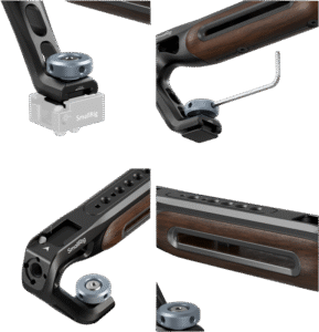 SMALLRIG 5250 Wooden Top Handle with Cold Shoe Mount