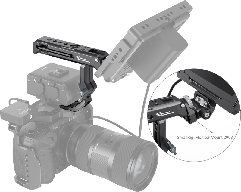 SMALLRIG 3082 Top Handle For Sony XLR K1M/K2M/K3M & Panasonic XLR1 Adapter