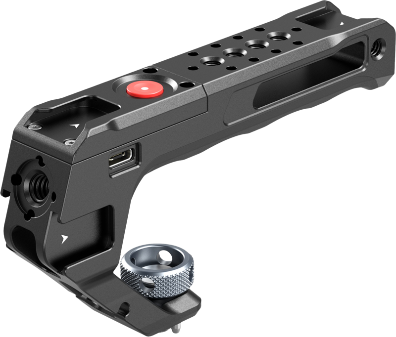 Designed to enhance camera movement and enhance the shooting experience.  With a built-in recording button on the top of the handle