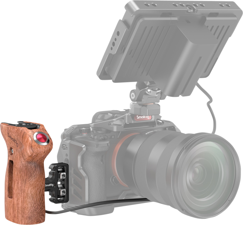 SMALLRIG 3323 Side Handle Wood with Start/Stop Remote Trigger