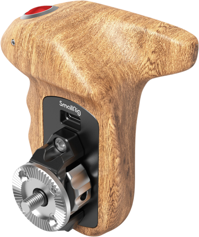 SMALLRIG 3324 Rosette Side Handle Wood with Record Start/Stop Remote Trigger