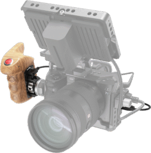 SMALLRIG 3324 Rosette Side Handle Wood with Record Start/Stop Remote Trigger