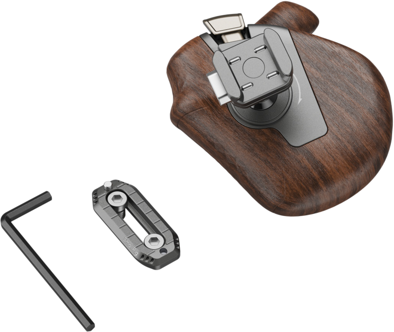 SMALLRIG 5161 ImageGrip Series Wooden Handle with NATO Clamp (Left Side)