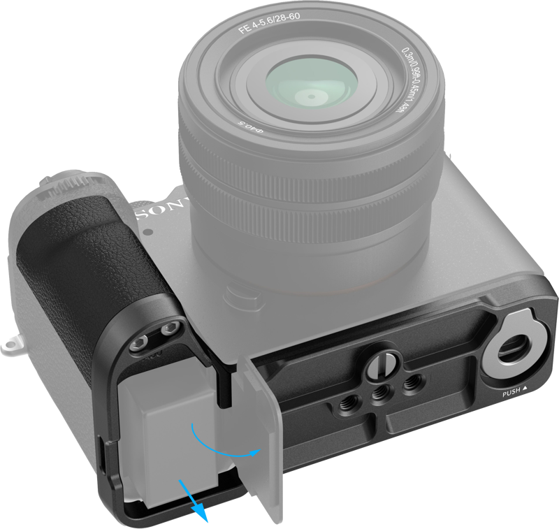 SMALLRIG 4797 L-Shape Mount Plate with Silicone Handle for Sony Alpha 7C II / Alpha 7CR