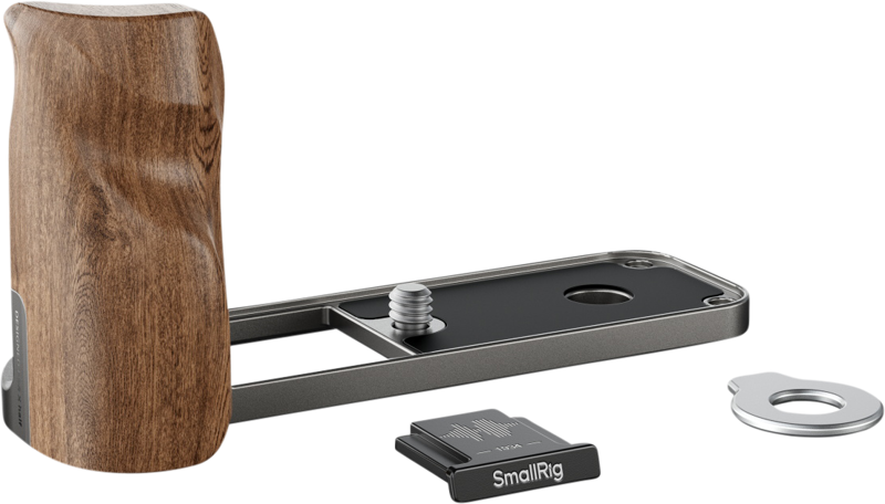 SMALLRIG 5394 L-Shaped Mount Plate with Wooden Handle for FUJIFILM X half Charcoal Silver