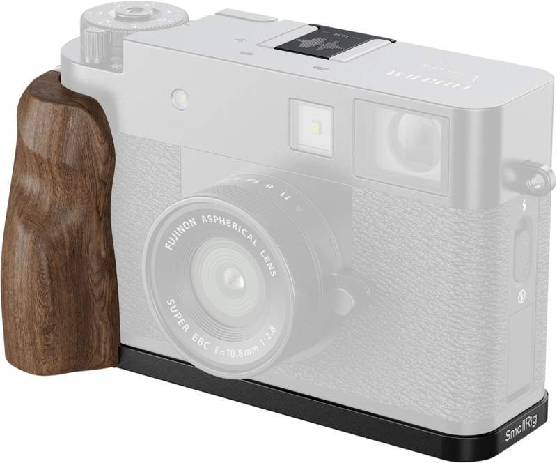 SMALLRIG 5224 L-Shaped Mount Plate with Wooden Handle for FUJIFILM X half Black