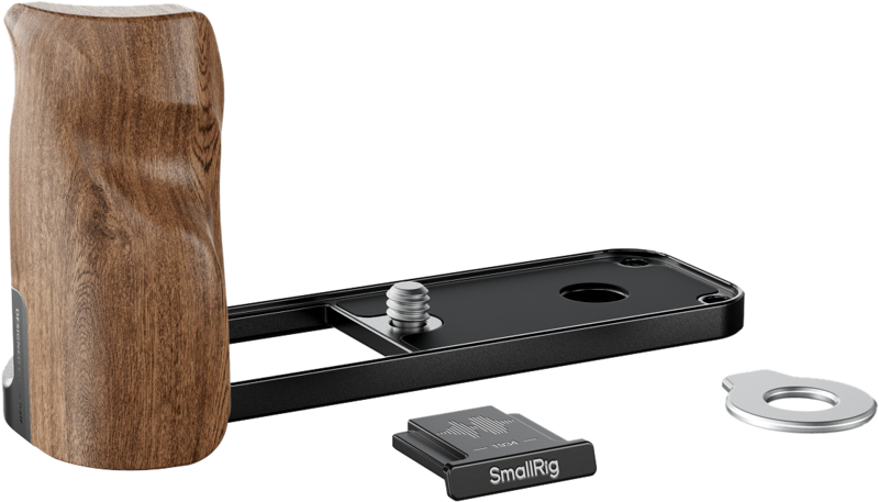 SMALLRIG 5224 L-Shaped Mount Plate with Wooden Handle for FUJIFILM X half Black