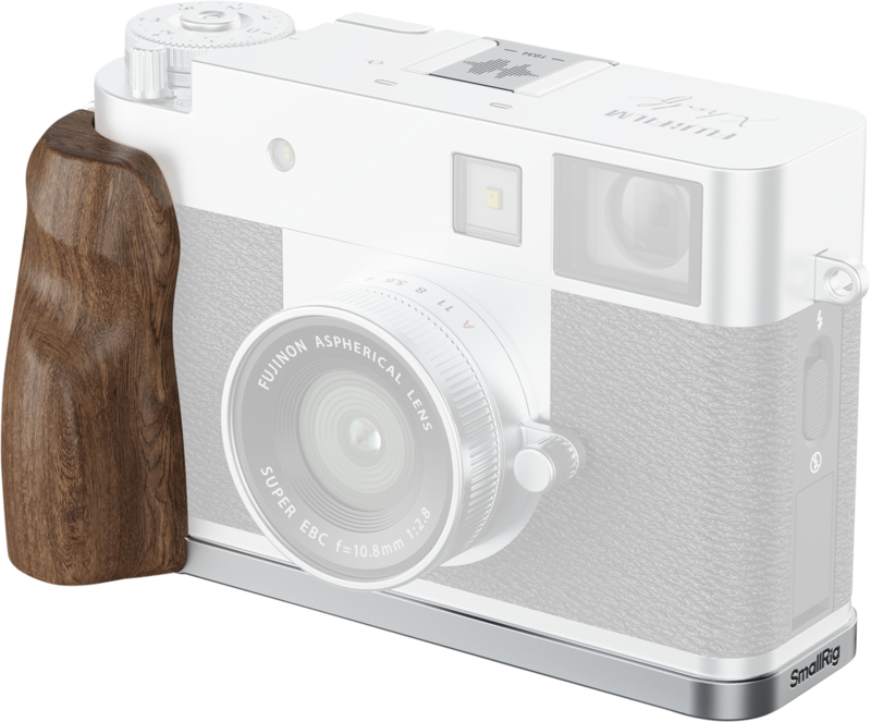 SMALLRIG 5223 L-Shaped Mount Plate with Wooden Handle for FUJIFILM X half Silver