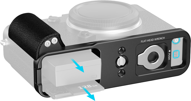 SMALLRIG 5448 L-Shaped Mount Plate with Silicone Handle for FUJIFILM X-E5 Black