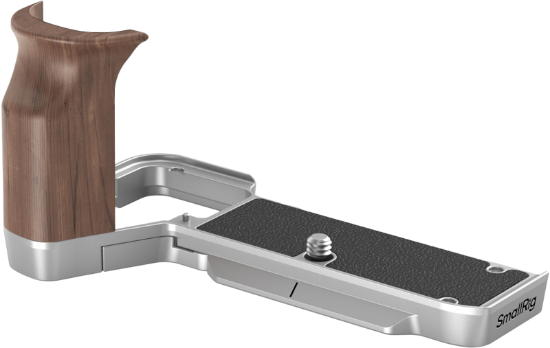 SMALLRIG 4796 L-Shape Mount Plate with Wooden Handle for Sony Alpha 7C II / Alpha 7CR