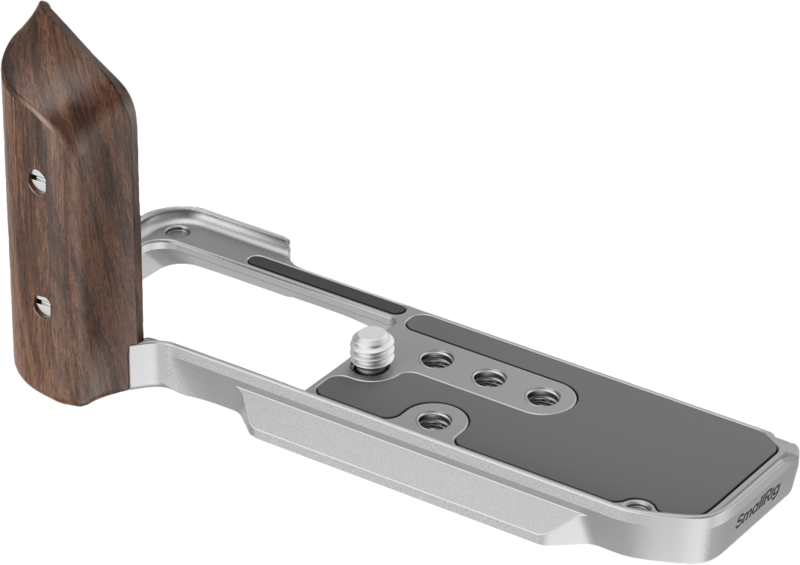 SMALLRIG 5261 L-Shape Mount Plate with Wooden Handle for FUJIFILM X-M5 Sliver
