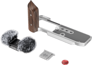 SMALLRIG 5261 L-Shape Mount Plate with Wooden Handle for FUJIFILM X-M5 Sliver