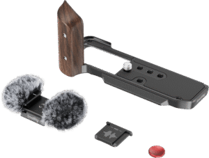 SMALLRIG 5260 L-Shape Mount Plate with Wooden Handle for FUJIFILM X-M5 Black