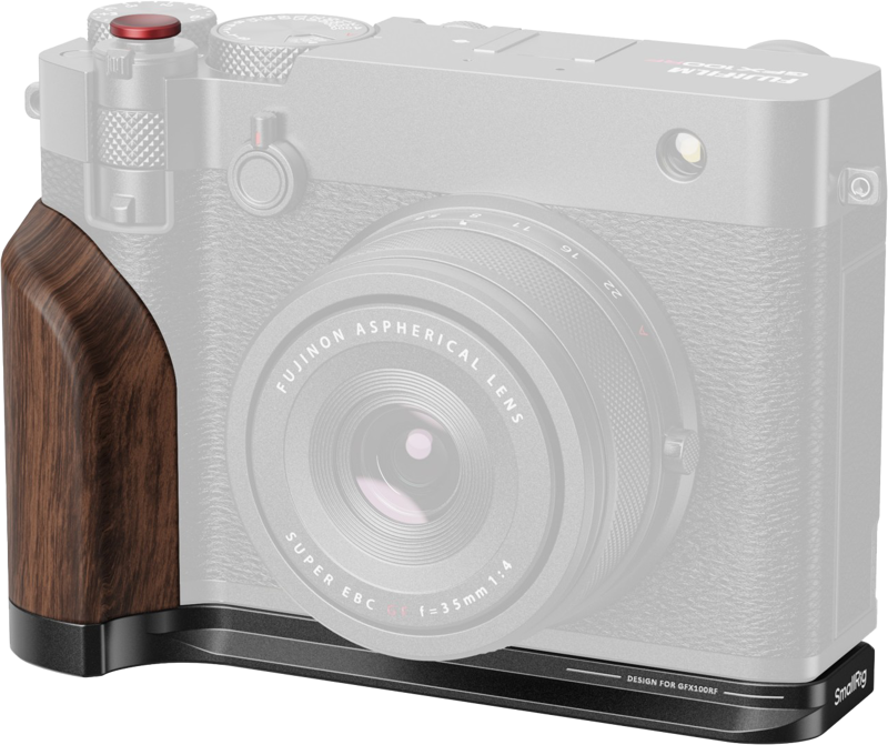 SMALLRIG 5266 L-Shape Mount Plate with Wooden Handle for FUJIFILM GFX100RF Black
