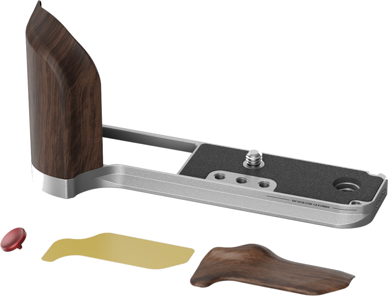 SMALLRIG 5266 L-Shape Mount Plate with Wooden Handle for FUJIFILM GFX100RF Black