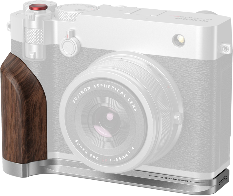 SMALLRIG 5265 L-Shape Mount Plate with Wooden Handle for FUJIFILM GFX100RF Silver