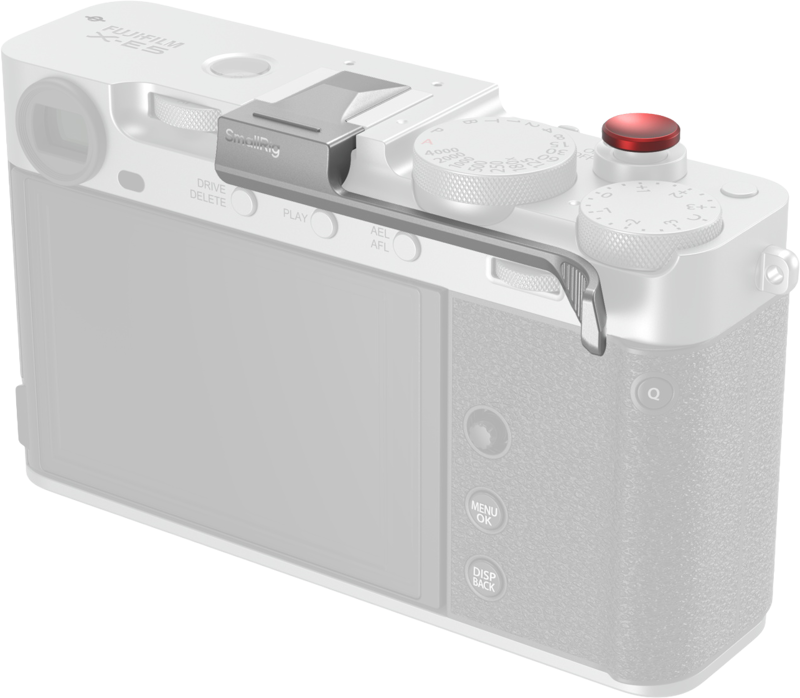 Designed to improve grip security during one-handed camera operation. The thumb grip easily slides into the camera's hot shoe mount for quick attachment and detachment.