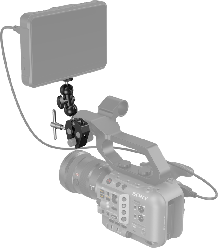 and a phone holder.  There is a 1/4"-20 screw on one side of the magic arm for an action camera