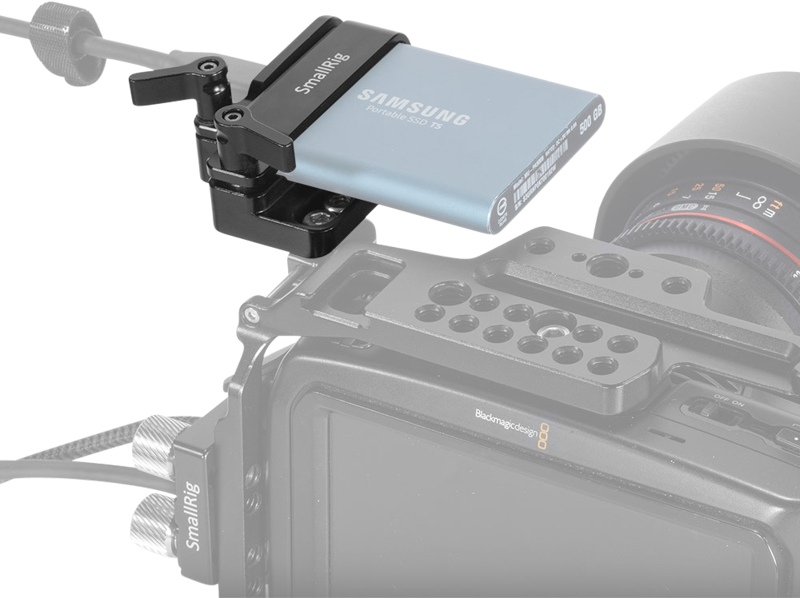 A dedicated mount for Samsung T5 SSD and it firmly lock the T5 SSD and its USB-C cable