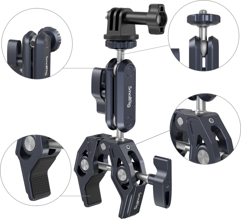 SMALLRIG 3757 Crab-Shaped Clamp with Ballhead Magic Arm