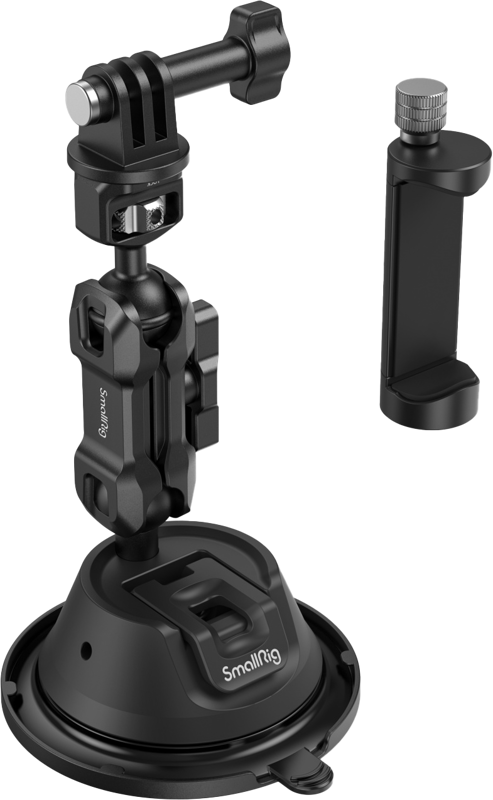 Designed for car photography using smartphones or action cameras. It can adhere to dry