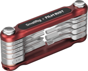 SMALLRIG 4813 x FILM RIOT 10-in-1 Folding Wrench Set with Multiple Angle Positioning Red