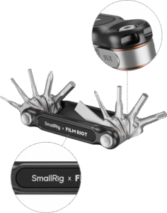 SMALLRIG 4813 x FILM RIOT 10-in-1 Folding Wrench Set with Multiple Angle Positioning Red