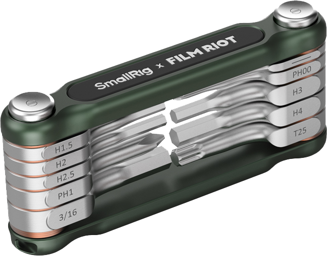 SMALLRIG 4814 x FILM RIOT 10-in-1 Folding Wrench Set with Multiple Angle Positioning Green