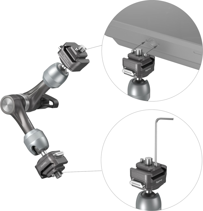 SMALLRIG 4490 HawkLock H21 Quick Release Rosette Magic Arm (7")