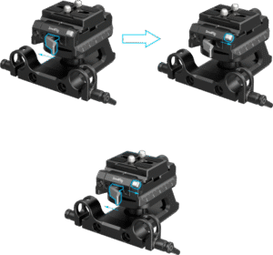 etc. after installing the 15mm rods. The mount plate is height-adjustable and compatible with most mirrorless cameras and lenses