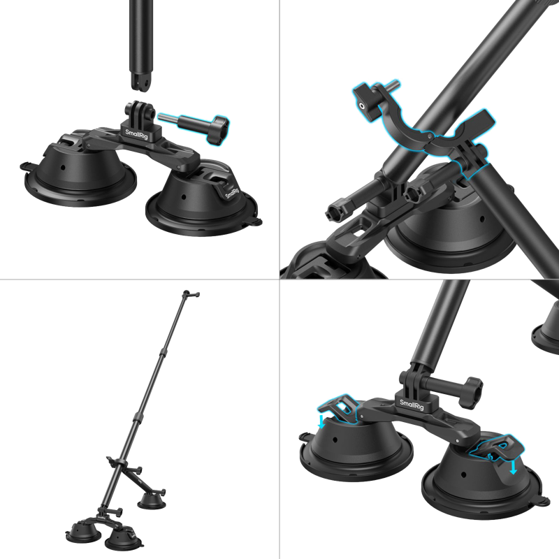 SMALLRIG 4380 Camera Suction Cup Car Mount Kit for Panoramic Shooting