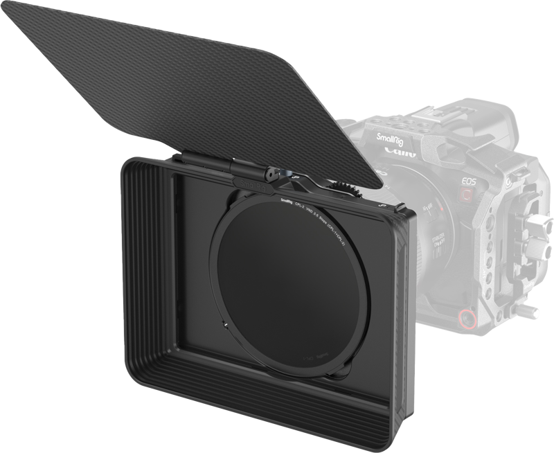 Designed for video and photo enthusiasts. The unique adjustable clamp design of the matte box features a three-point locking system