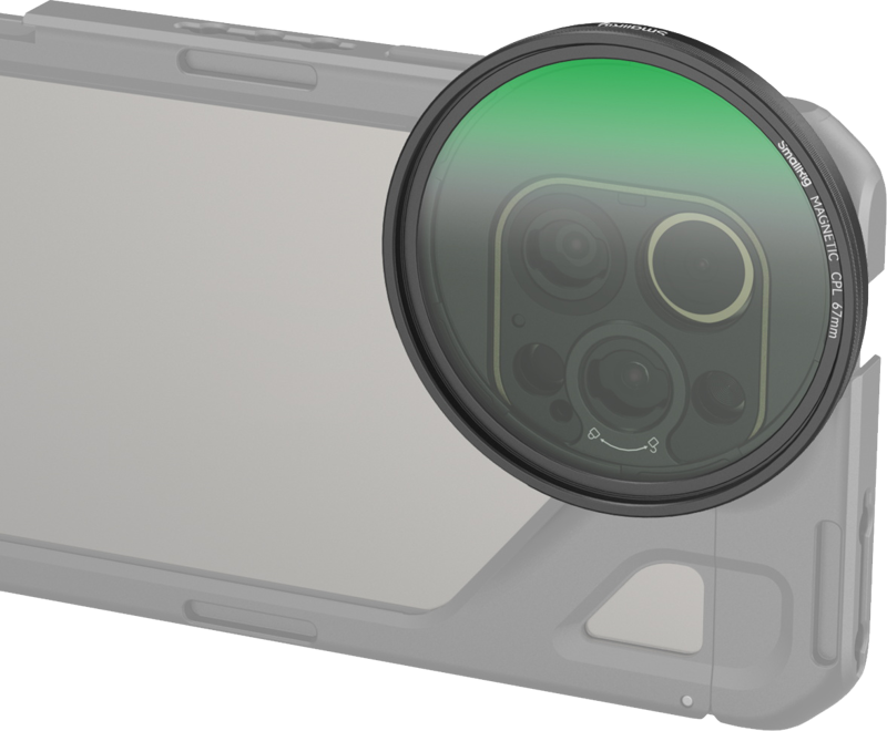 SMALLRIG 4728 Attachable CPL Filter with T-mount Filter Adapter (67mm)