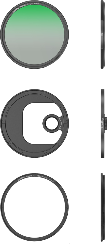 SMALLRIG 4728 Attachable CPL Filter with T-mount Filter Adapter (67mm)
